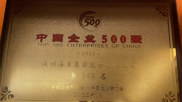 海王集團(tuán)位列2022中國(guó)企業(yè)500強(qiáng)第349位、2022中國(guó)民營(yíng)企業(yè)500強(qiáng)第155位 